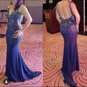 Iridescent Beaded Evening Gown